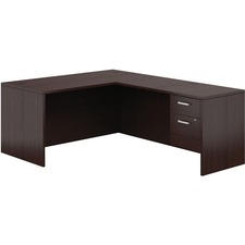 Offices To Go Ionic™ L Shape Workstation - L-shaped Top - 60" Table Top Length x 60" Table Top Width x 60" Table Top Depth x 1" Table Top Thickness - 29" Height x 78" Width x 60" Depth - Espresso