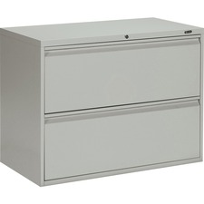 Offices To Go 2 Drawer High Lateral Cabinet - 36" x 19.3" x 27.3" - 2 x Drawer(s) for File - Lateral - Interlocking, Lockable, Leveling Glide - Gray - Metal