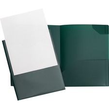 Geocan Letter Report Cover - 8 1/2" x 11" - 2 Front, Internal Pocket(s) - Green - 1 Each