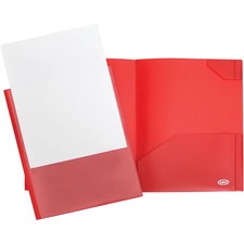 Geocan Letter Report Cover - 8 1/2" x 11" - 2 Front, Internal Pocket(s) - Red - 1 Each
