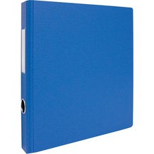 Geocan 1" Textured Heavy-duty Binder, Blue - 1" Binder Capacity - Letter - 8 1/2" x 11" Sheet Size - D-Ring Fastener(s) - 2 Internal Pocket(s) - Polypropylene - Blue - Heavy Duty, Textured, PVC-free, Spine Label, Finger Hole - 1 Each