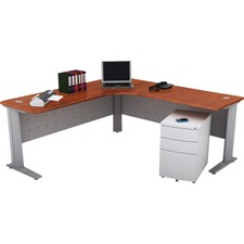 HDL Titan Corner Workstation - x 1" Table Top Thickness - 71" Height x 71" Width x 28.8" Depth - Autumn