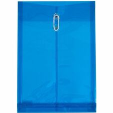 GEO Translucent Polyethylene Envelope - Legal - 13 1/2" Width x 9 3/4" Length - Drawstring - Polyethylene, Plastic - 1 Each - Translucent, Blue