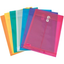 GEO Translucent Polyethylene Envelope - Legal - 13 1/2" Width x 9 3/4" Length - Drawstring - Polyethylene, Plastic - 1 Each - Translucent, Assorted