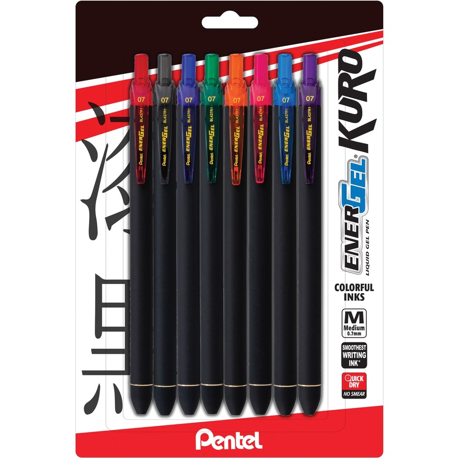 Vooruitzien Uitstralen Omgaan EnerGel Kuro Liquid Gel Retractable Pens - 0.7 mm Pen Point Size -  Retractable - Assorted Liquid Gel Ink Ink - 8 / Pack - Best Office Group