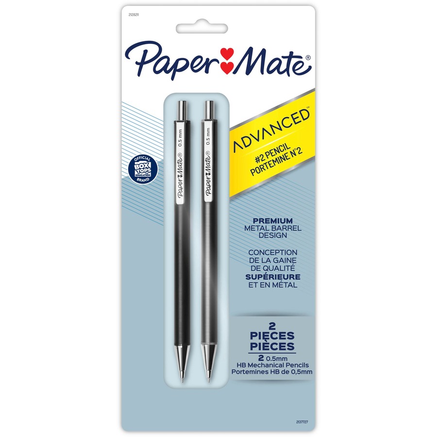 pk moeder statisch Paper Mate Advanced Mechanical Pencils - 0.5 mm Lead Diameter - Refillable  - Black Lead - Black, Gray Barrel - 2 / Pack - Direct Office Buys