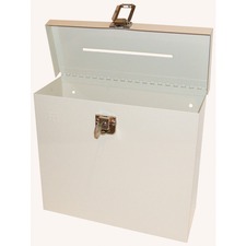 FC Metal Storage Case - External Dimensions: 8.5" Height - Metal - Beige - 1 Each