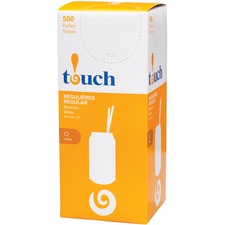 touch Straw - 8" (203.20 mm) Length - 500 / Box - White