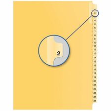 Quest Numerical Litigation Index Dividers - 1/25 - Digit - #2 - 8.50" Divider Width x 11" Divider Length - Letter - Buff Divider - 1 / Pack