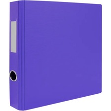 Geocan Ring Binder - 1 1/2" Binder Capacity - Letter - 8 1/2" x 11" Sheet Size - D-Ring Fastener(s) - 2 Internal Pocket(s) - Polypropylene - Purple - Heavy Duty, Textured, Finger Hole, PVC-free, Label Holder - 1 Each