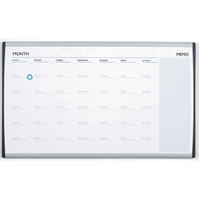 ACCO Arc Cubicle Dry-Erase Monthly Calendar, 18" x 30" - 30" (2.5 ft) Width x 18" (1.5 ft) Height - White Surface - Aluminum Frame - Rectangle - 1 Each