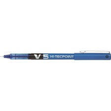 Pilot Hi-Tecpoint V5 Rollerball Pen - 0.5 mm Pen Point Size - Blue Liquid Ink - Tungsten Carbide Tip - 2 / Pack
