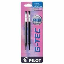 Pilot G-Tec -C4 - Gel Ink Rollerball Pen - Black - Extra Fine Tip - Extra Fine Pen Point - 0.4 mm Pen Point Size - Refillable - Black Gel-based Ink - Tungsten Carbide Tip - 2 / Pack