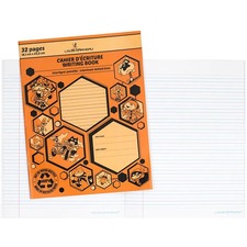Louis Garneau Small Interlined-Dotted Exercise Book - 32 Pages - Dotted, Interlined - 9.13" (232 mm) x 7.13" (181 mm) - Orange Laminated Paper Cover - Recycled
