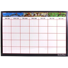 MotherWord® Dry-Erase Calendar Undated 17" x 11" Bilingual - 12 Month - January 2024 - December 2024 - Desk Pad - 11" Width - Dry Erase Surface, Bilingual - 1 Each
