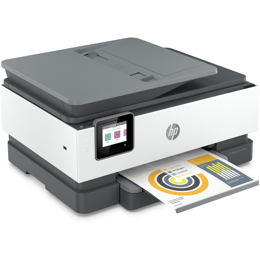 Kvittering tjenestemænd Isaac HP Officejet Pro 8025e Wireless Inkjet Multifunction Printer - Color -  White - Copier/Fax/Printer/Scanner - 29 ppm Mono/25 ppm Color Print - 4800  x 1200 dpi Print - Automatic Duplex Print -