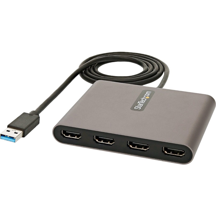 StarTech.com USB 3.0 to HDMI Adapter, External Graphics Card, 1080p, USB Type-A to Quad HDMI Monitor Display Adapter/Converter, Windows - 3.0 to 4 HDMI adapter extends your by adding