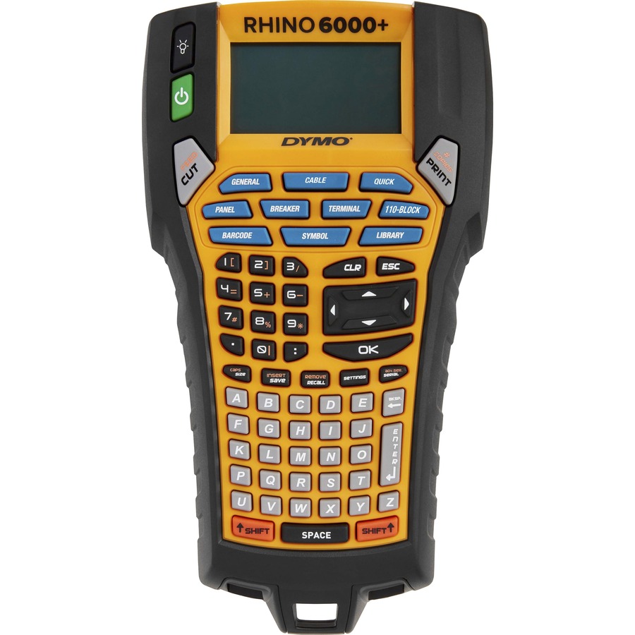 Dymo Rhino 6000+ Industrial Label Maker - 180 dpi - LCD Screen Yellow - PC - for Industry - Filo CleanTech