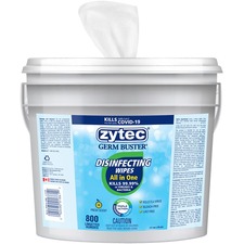 Zytec Disinfecting Wipes - All in One - 800 Wipes - Ready-To-Use - Fresh Citrus Scent - 1 / Each - Non-sticky, Residue-free, Disinfectant