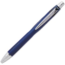 uniball™ Jetstream Retractable Ballpoint Pen - Fine Pen Point - 0.7 mm Pen Point Size - Retractable - Black - Blue Barrel - 1 Each