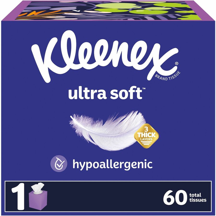 Kleenex Ultra Soft Tissues - 3 Ply - White - Soft, Strong, Fragrance-free - Multipurpose 65 Per - 1 Each