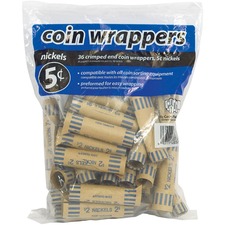 Merangue Paper Coin Wrapper, Nickel, 36 Pack - 36 Wrap(s) - 5 Denomination