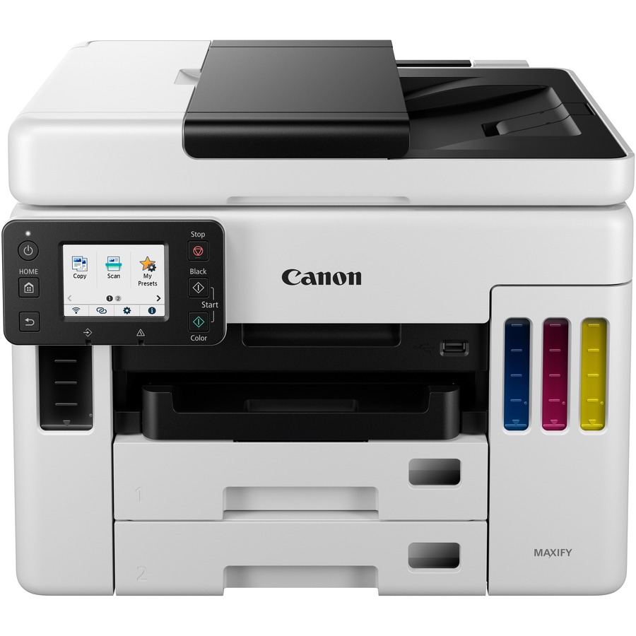 Canon MAXIFY GX7021 Wireless Inkjet Multifunction Printer - Color - White - Copier/Fax/Printer/Scanner - Color Scanner - Color Fax - Ethernet - Wireless LAN - USB - 1 Each - For Paper Print - R&A Office Supplies