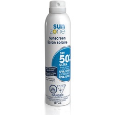 SunZone SPF 50+ Sunscreen Spray 177 mL - 025461 - Spray - 177 mL - SPF 50+ - Skin - UVA Protection, UVB Protection, Non-greasy, Water Resistant, Paraben-free, PABA-free - 1 Each