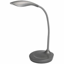 Bostitch LED Konnect Desk Lamp - LED Bulb - USB Charging, Flexible, Dimmable, Adjustable Brightness, Touch Sensitive Control Panel - Silicone - Desk Mountable - Gray - for Desk