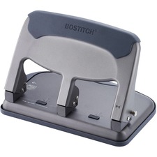 Bostitch Antimicrobial EZ Squeeze™? 40 Sheet Hole Punch, Gray/Black - 40 Sheet - Metal - Gray, Black