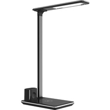 Royal Sovereign RDL-1100UQI/ LED Desk Lamp: 5-in-1 - 19.60" (497.84 mm) Height - 4.70" (119.38 mm) Width - LED Bulb - Adjustable Head, Adjustable Arm, USB Charging, Wireless Charging, Dimmable - 800 lm Lumens - Desk Mountable - for Desk, Work Area, Studyi