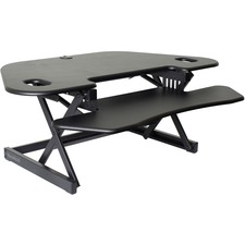 Rocelco CADRB-46 - Sit Stand Corner Desk Riser - 18.14 kg Load Capacity - Desk - Black
