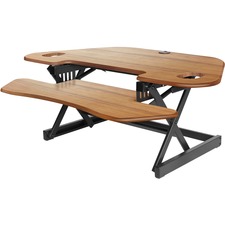 Rocelco CADRT-46- Sit Stand Corner Desk Riser - 18.14 kg Load Capacity - Desk - Teak