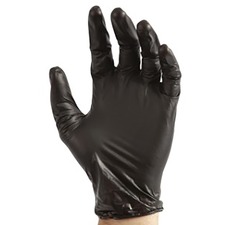 Stellar Examination Gloves - X-Large Size - Vinyl - Black - Disposable - For Examination