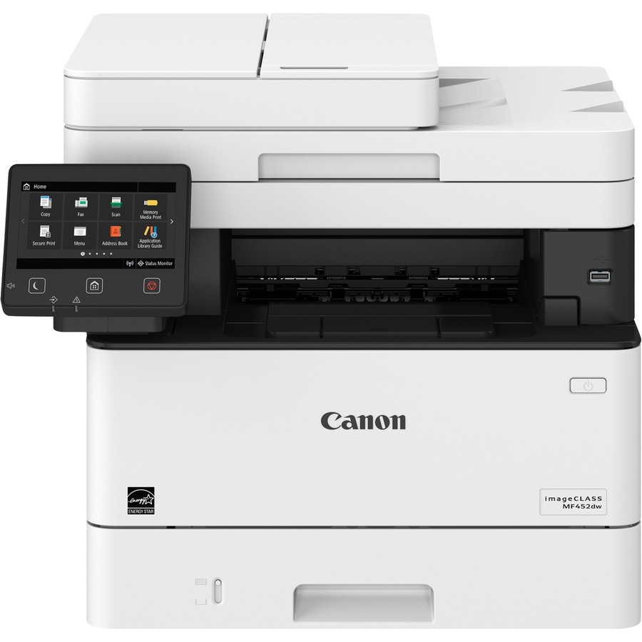 Canon imageCLASS MF452DW Wireless Laser Multifunction Printer - Monochrome - White - Copier/Fax/Printer/Scanner - 34 ppm Mono Print - 600 dpi Print - Automatic Print Color Scanner -