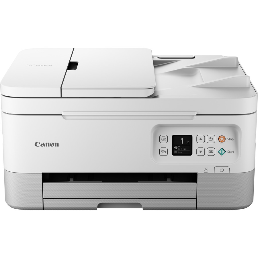 Canon PIXMA TR7020WH Wireless Inkjet Multifunction Printer - Color - White - Copier/Printer/Scanner - 4800 x 1200 dpi Print Automatic Duplex Print - Color Flatbed Scanner 1200 dpi Scan -