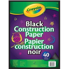 Crayola Construction Paper* - 3D Structure - 9" (228.60 mm)Width x 12" (304.80 mm)Length - 40 / Pack - Black - Paper