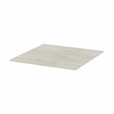 Heartwood Table Top - Winter White Square Top x 1" Table Top Thickness - Thermofused Laminate (TFL), Wood Grain Top Material