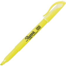 Sharpie Highlighter - Pocket - Chisel Marker Point Style - Fluorescent Yellow - 1 Dozen