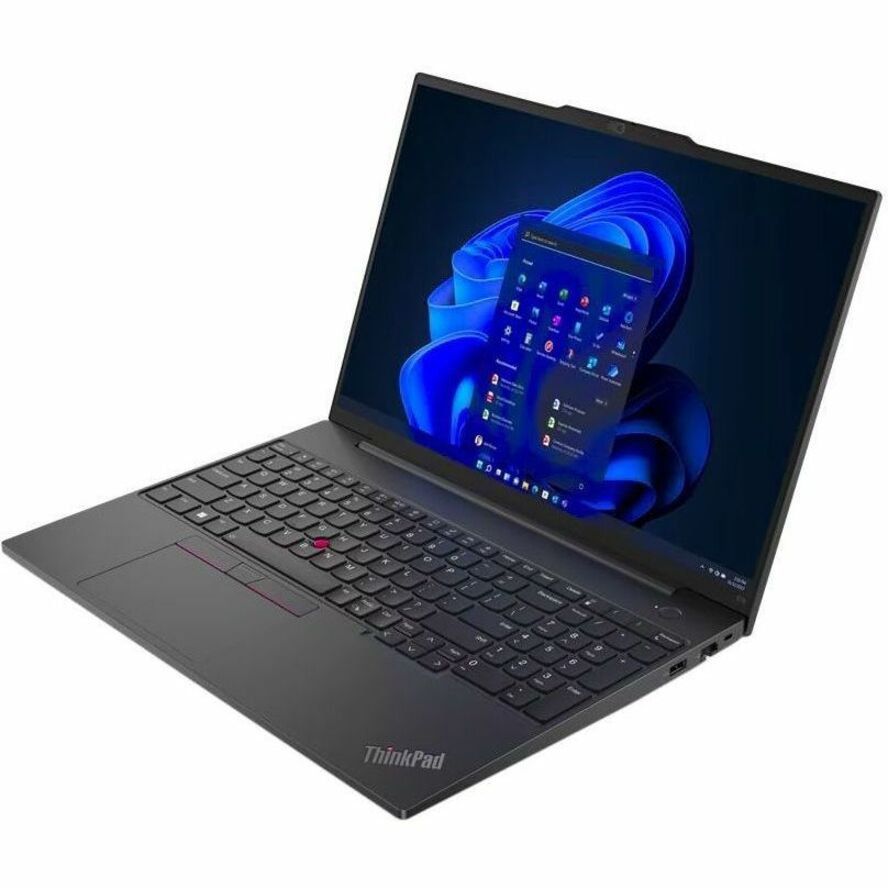 Lenovo ThinkPad E16 Gen 1 21JN003YUS 16" Notebook - WUXGA - 60 Hz - Intel Core i5 13th Gen i5-1335U - 16 GB - 256 GB SSD - English Keyboard - Graphite Black - Intel Chip - 1920 x 1200 - Windows 11 Pro - Intel Iris Xe Graphics - In-plane Switching (IPS) Technology - Front Camera/Webcam - IEEE 802.11ax Wireless LAN Standard