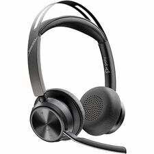 Poly Voyager Focus 2 Headset - Stereo - USB Type A - Wired/Wireless - Bluetooth - 164 ft - 20 Hz - 20 kHz - Over-the-head - Binaural - Ear-cup - MEMS Technology, Noise Cancelling, Electret, Condenser Microphone - Noise Canceling
