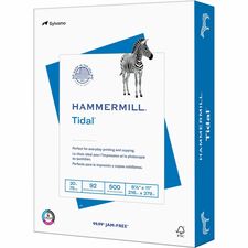 Hammermill Tidal Copy Paper - White - 92 Brightness - Letter - 8 1/2" x 11" - 20 lb Basis Weight - 500 / Pack - FSC - Acid-free, Jam-free