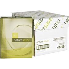 Naturesaver Recycled Copy Paper- White - Letter - 8 1/2" x 11" - 20 lb Basis Weight - 5000 / Carton - FSC - Chlorine-free - White