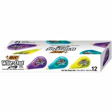 BIC Wite-Out Brand Mini Correction Tape, 4.9 Meters, 12-Count Pack of white Correction Tape, Compact Tape Office or School Supplies - 0.20" (5 mm) Width x 16.1 ft Length - White TapeTranslucent Dispenser - Compact - 12 / Pack