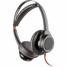 Plantronics Blackwire 7225 Headset - Stereo - USB Type A - Wired - 32 Ohm - 20 Hz - 20 kHz - Over-the-head - Binaural - Supra-aural - Noise Cancelling, Omni-directional Microphone - Noise Canceling - Black