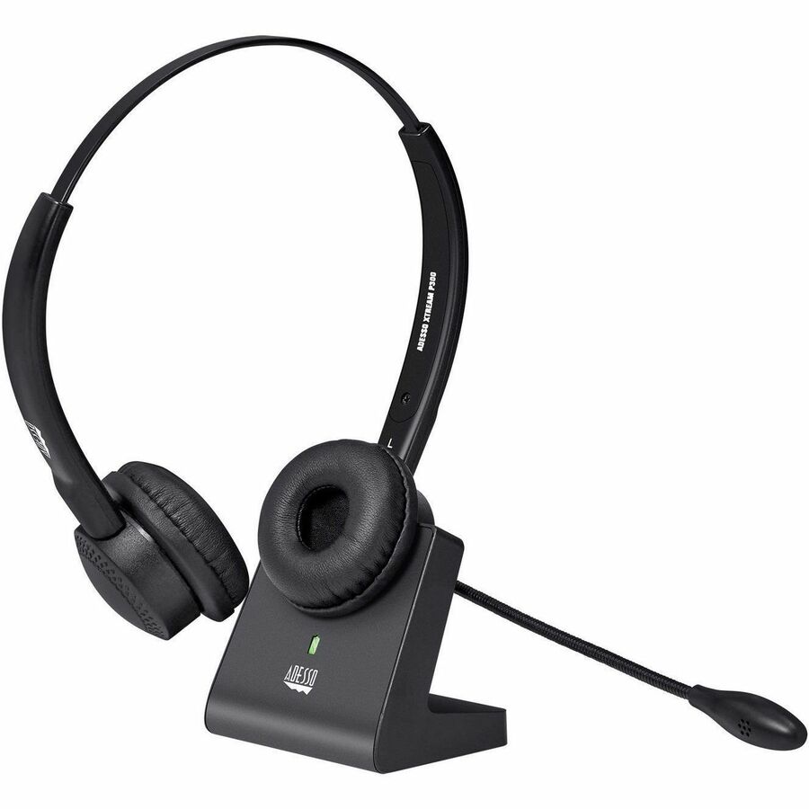 Adesso Xtream P400 Wireless Multimedia Headset with Charging Dock - Stereo - Mini-phone (3.5mm) - Wireless - Bluetooth - 32 Ohm - 20 Hz to 20 kHz - Over-the-head - Binaural - Supra-aural