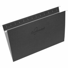 Continental 1/5 & 1/3 Tab Cut Legal Recycled Hanging Folder - Steel, Paper - Black - 100% Recycled - 25 / Pack