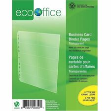 EcoOffice Business Card Binder Pages, 5 Pack