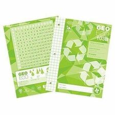EXECO Eco-friendly Canada Notebook - 40 Pages - Quad Ruled - 3 Hole(s) - 10.87" (276 mm) x 8.39" (213 mm) - Eco-friendly - Recycled