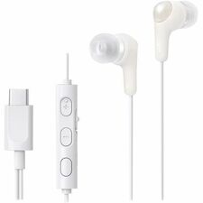 JVC Gumy HA-FR9UC Earset - Stereo - USB Type C - Wired - 5 Hz - 22 kHz - Earbud - Binaural - In-ear - 3.9 ft Cable - Coconut White